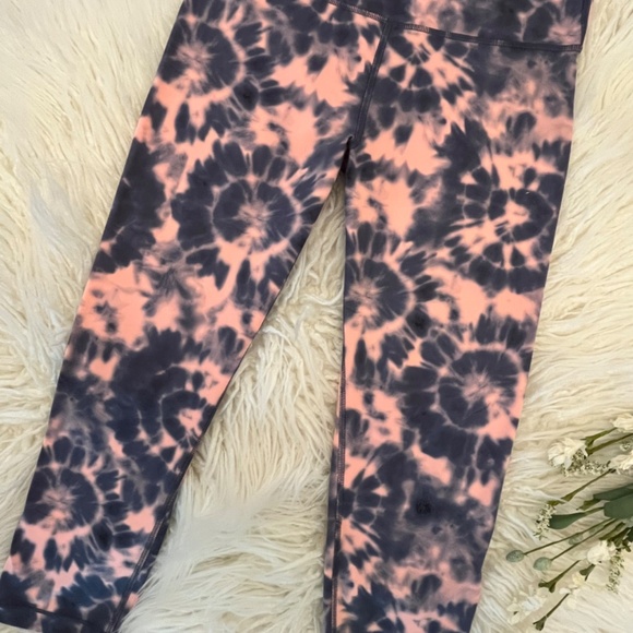 Athleta Girl "Chit Chat Capri Tights in Peach tie dye" - Picture 3 of 6